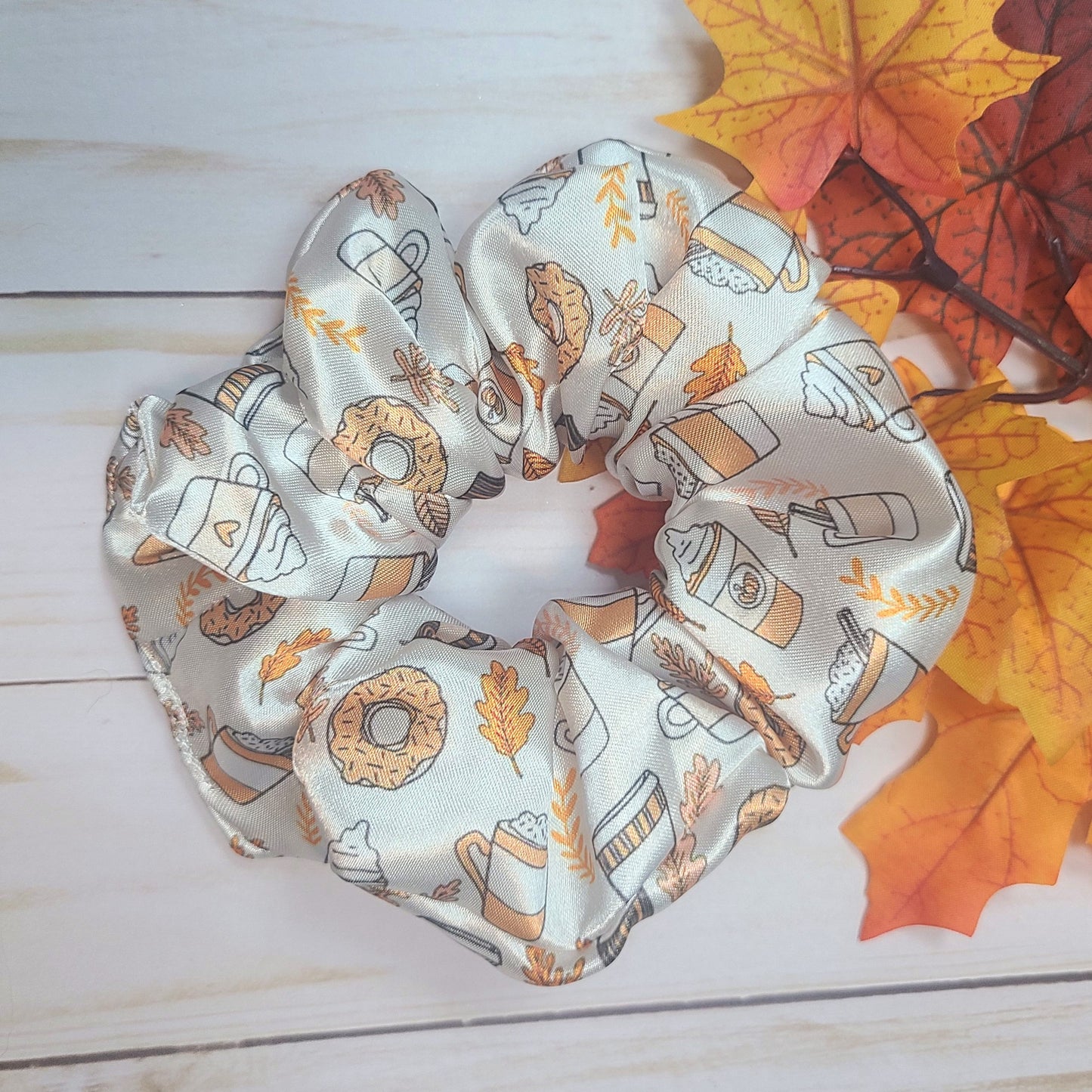 Pumpkin Spice Latte Satin Scrunchie