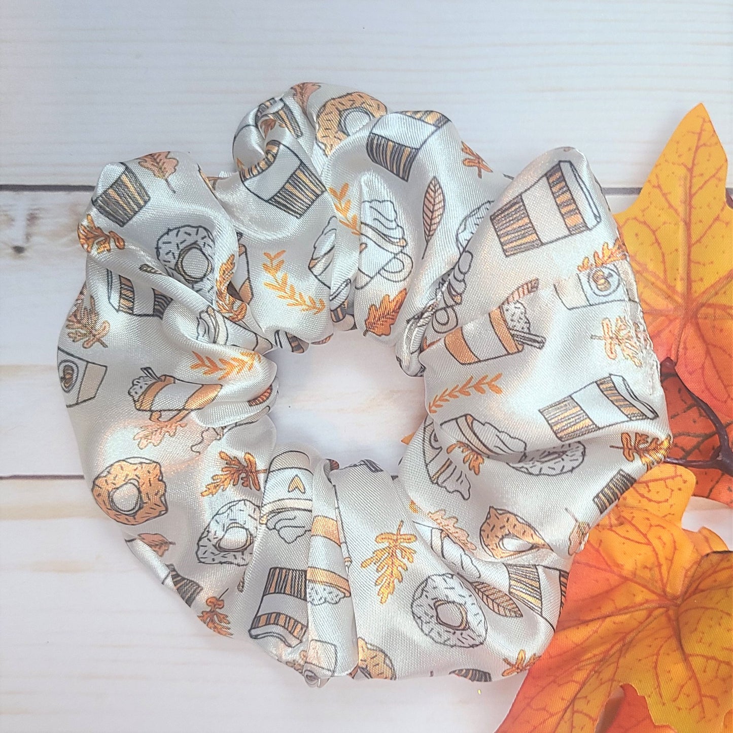 Pumpkin Spice Latte Satin Scrunchie