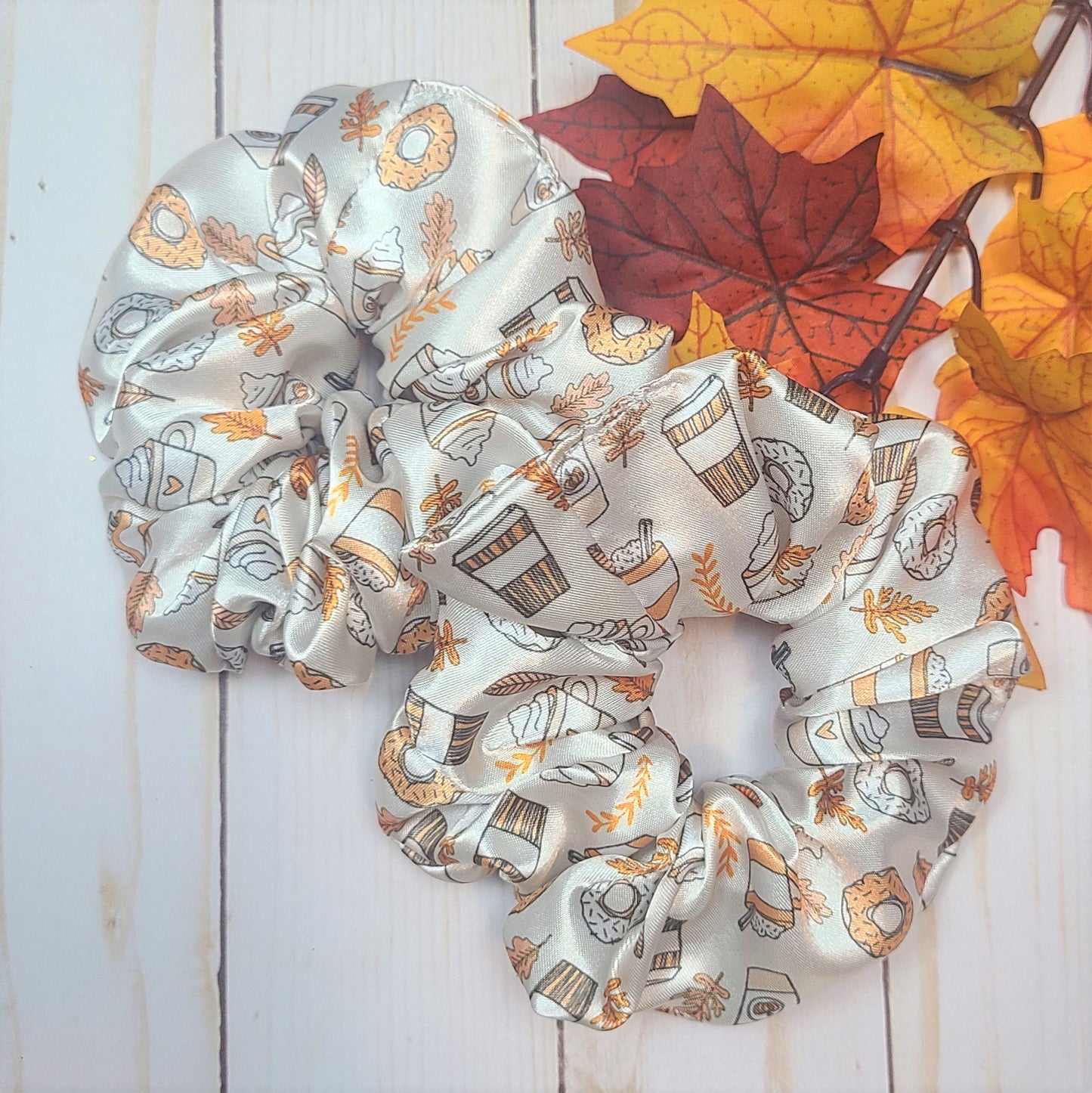 Pumpkin Spice Latte Satin Scrunchie