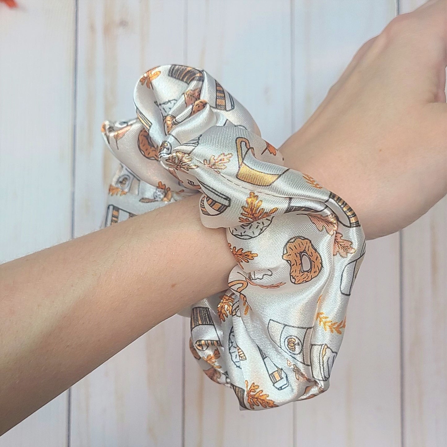 Pumpkin Spice Latte Satin Scrunchie