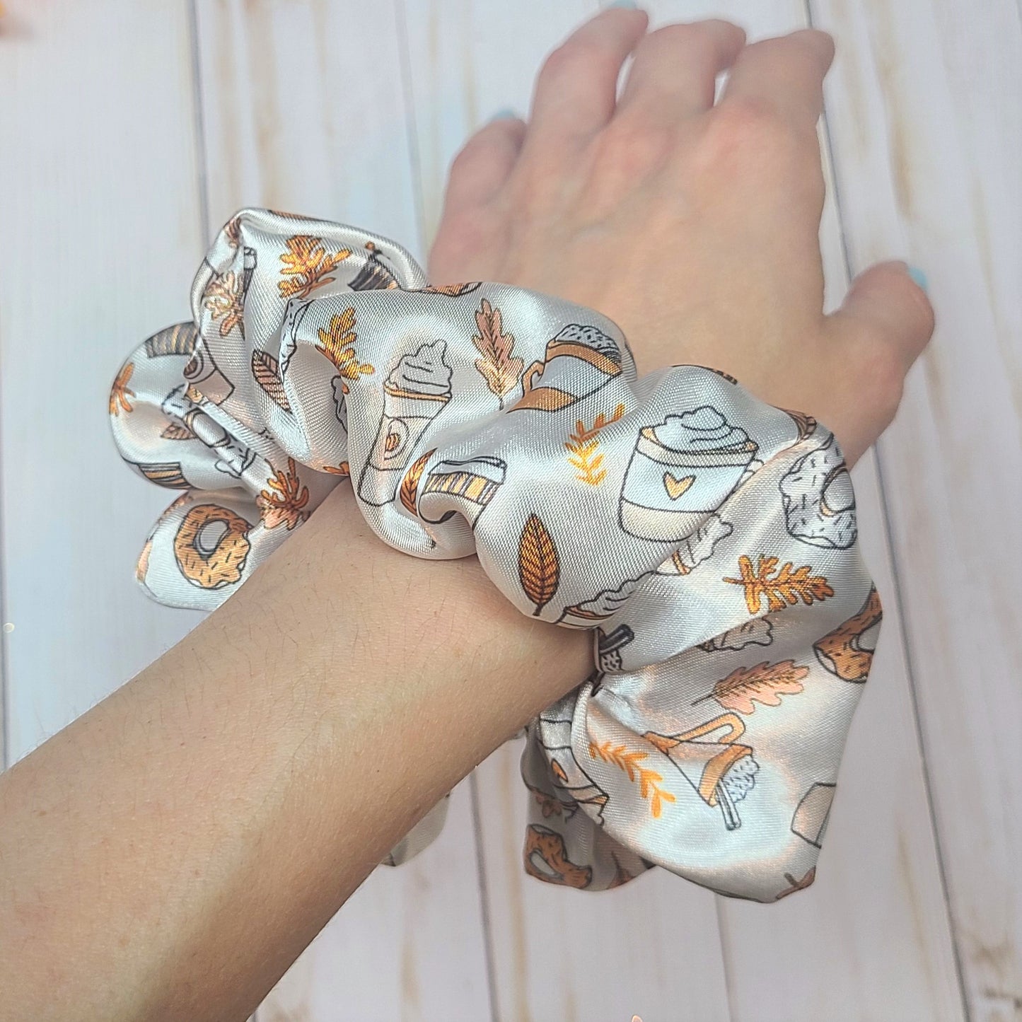 Pumpkin Spice Latte Satin Scrunchie