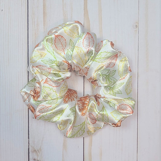 Fall Leaves Satin Scrunchie