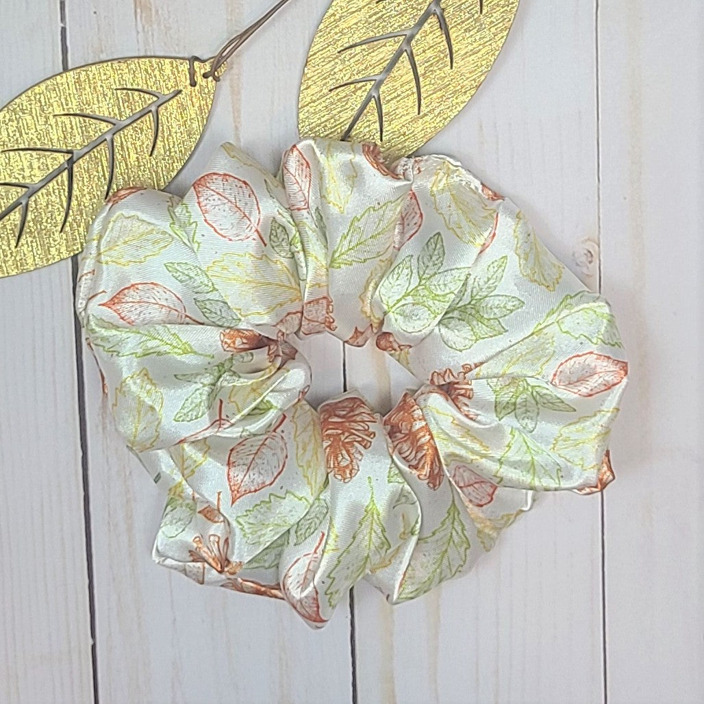 Fall Leaves Satin Scrunchie