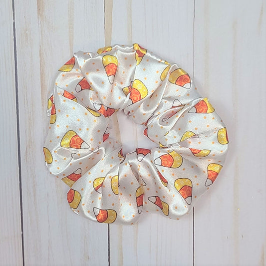 Candy Corn Satin Scrunchie