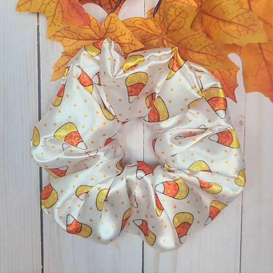 Candy Corn Satin Scrunchie