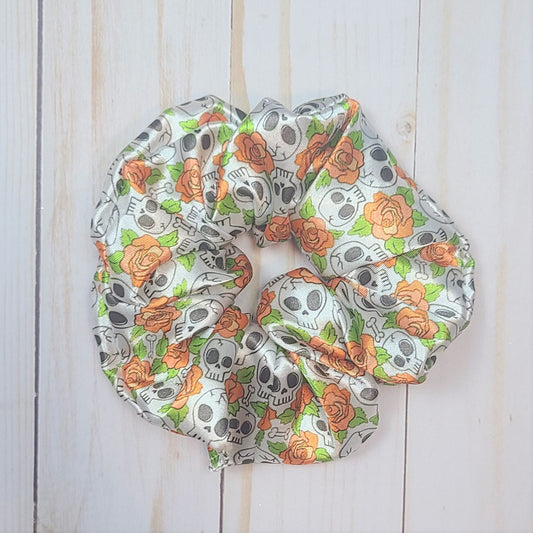 Halloween Skull Satin Scrunchie