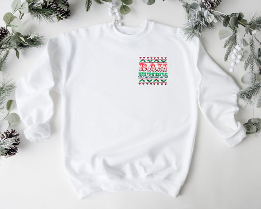 Bah Humbug Embroidered Crewneck Sweatshirt