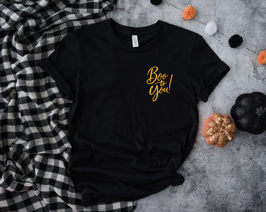 Boo To You! Black Embroidered Tee