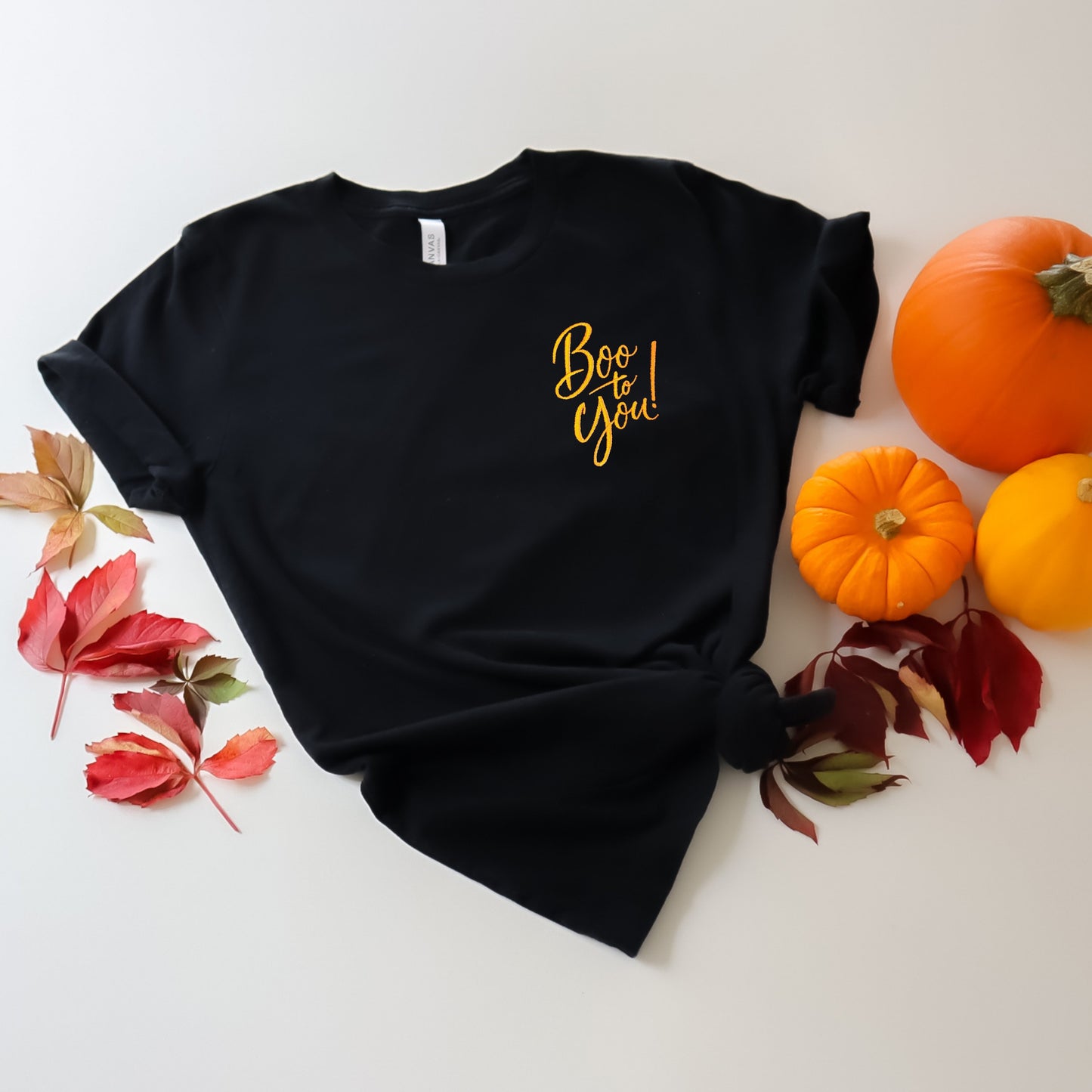 Boo To You! Black Embroidered Tee