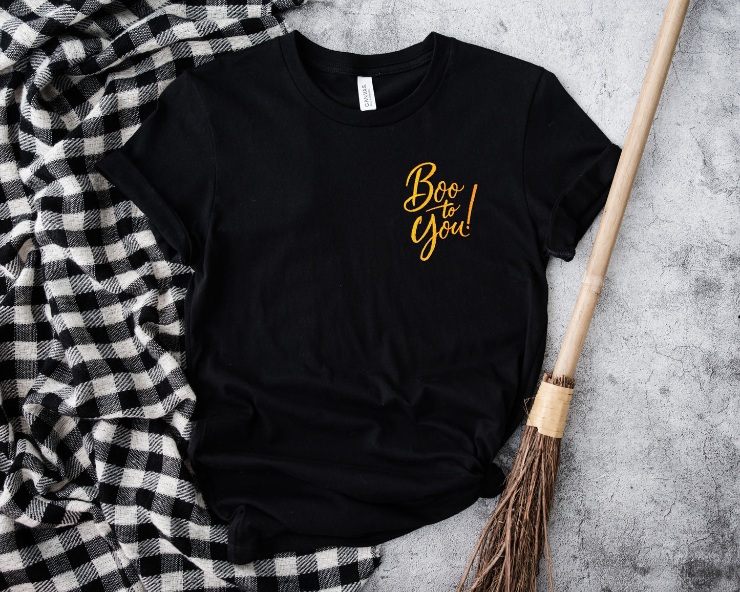 Boo To You! Black Embroidered Tee