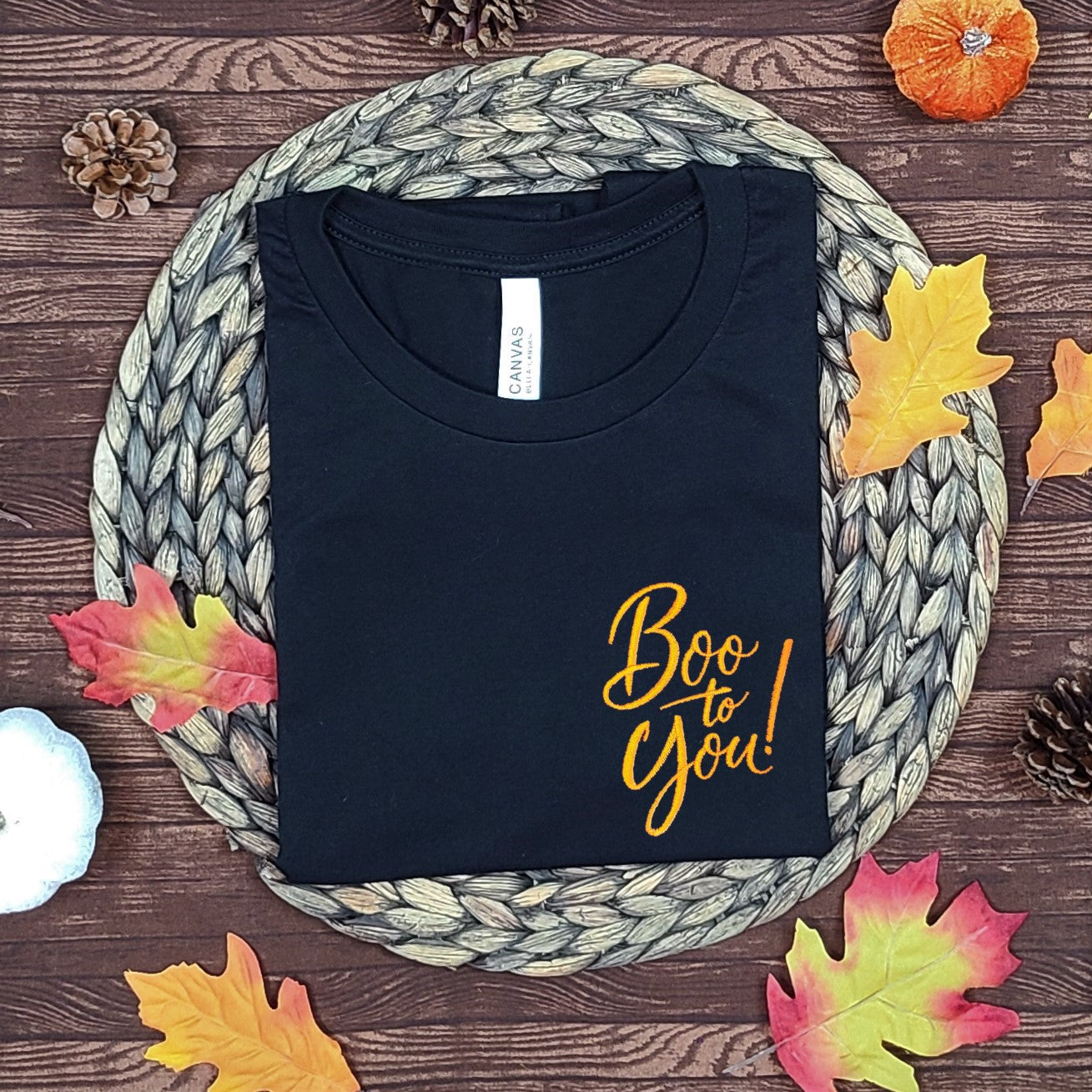 Boo To You! Black Embroidered Tee