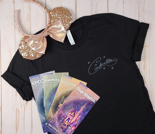 Cinderella Autograph Black Embroidered Tee