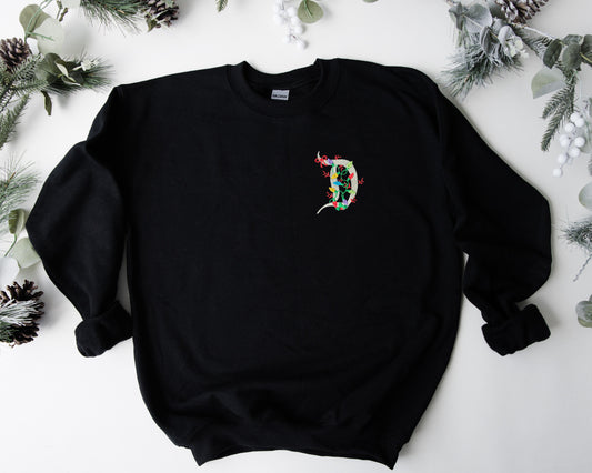 Disneyland D Christmas Embroidered Adult Unisex Crewneck Sweatshirt