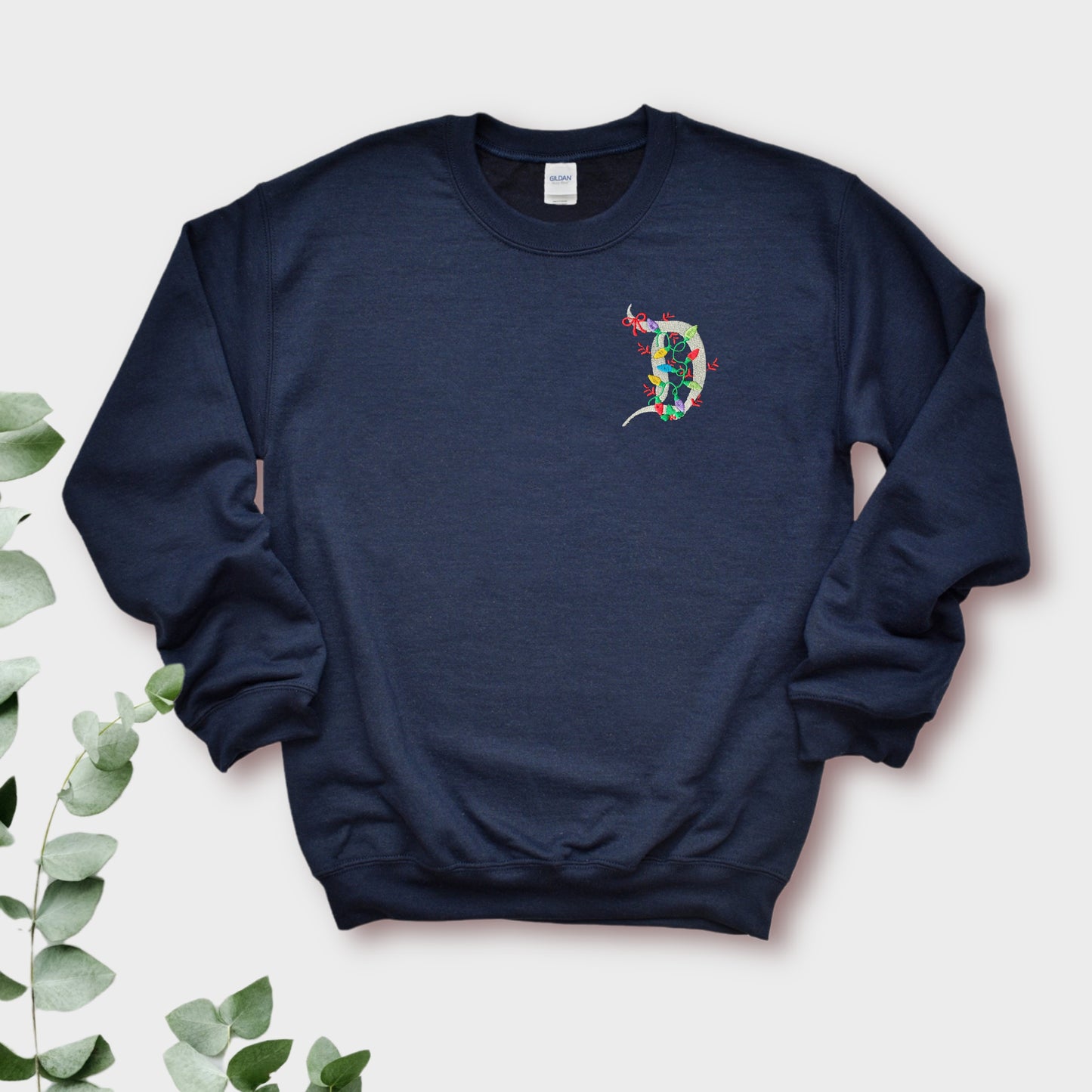 Disneyland D Christmas Embroidered Adult Unisex Crewneck Sweatshirt