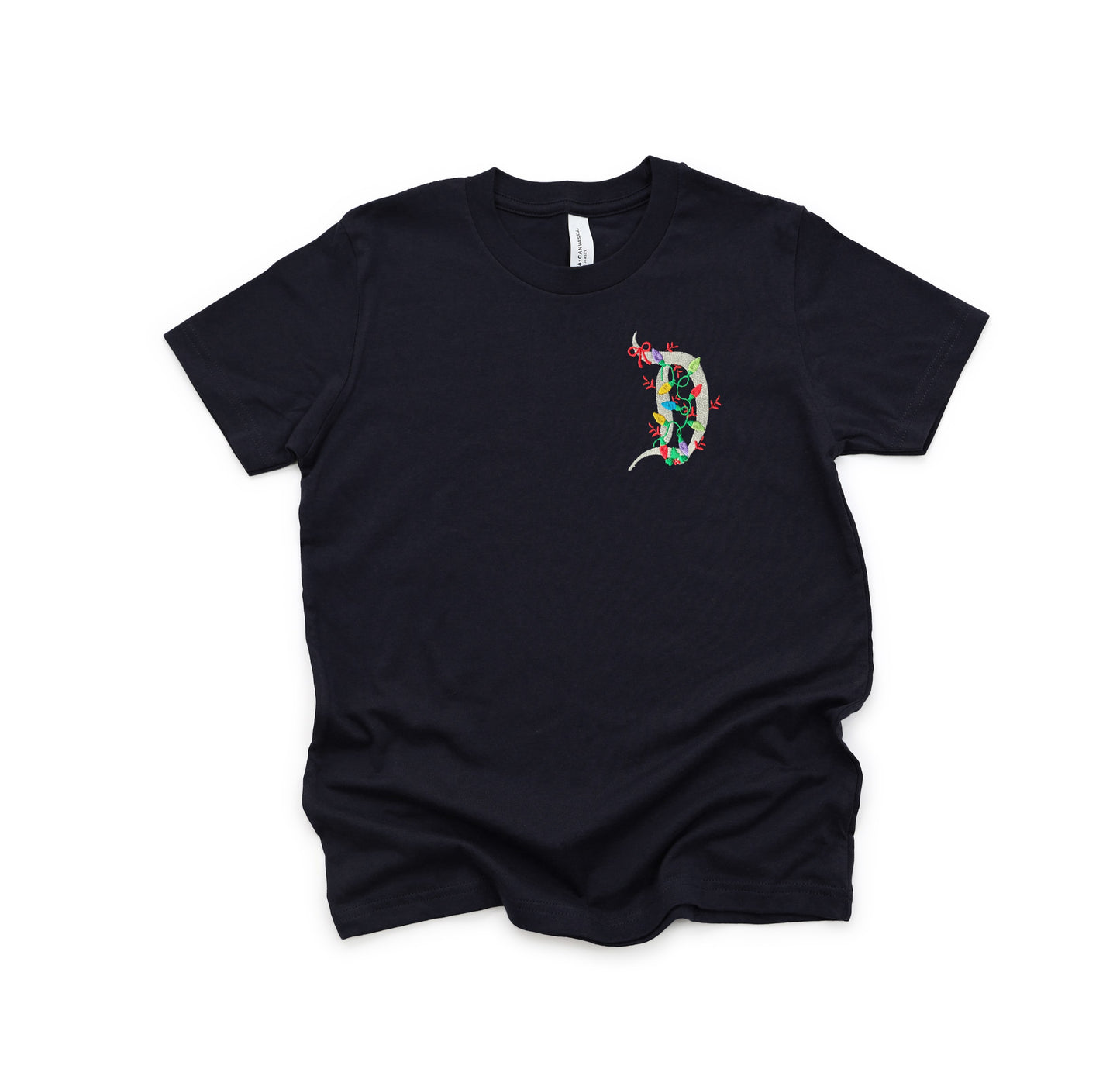 Disneyland D Christmas Lights Youth Embroidered Tee