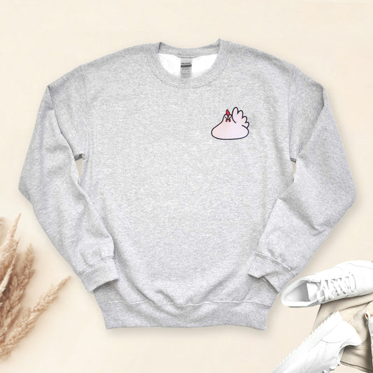 Chicken Blob Embroidered Unisex Crewneck Sweatshirt