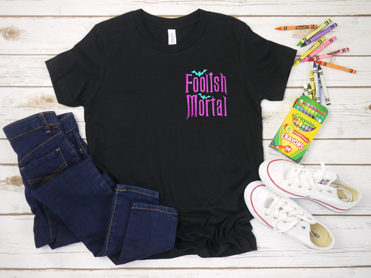 Youth Foolish Mortal Embroidered Tee