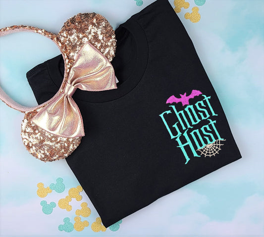 Ghost Host Black Embroidered Tee