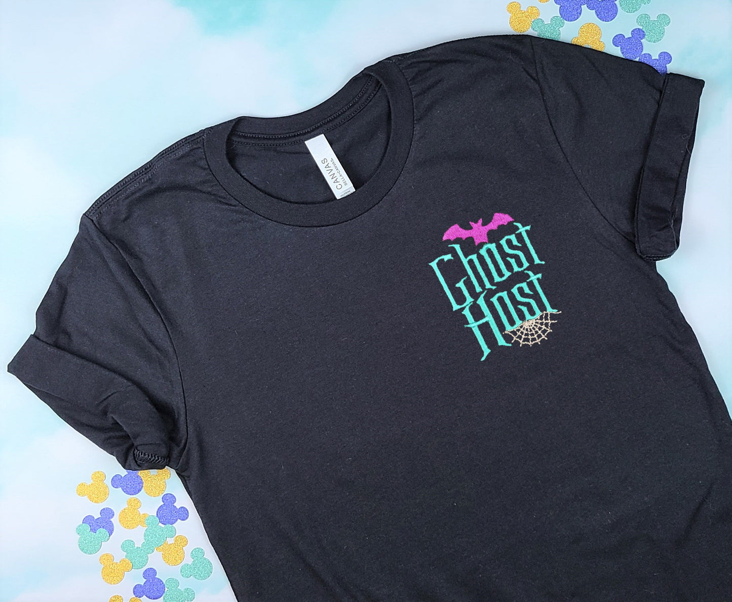 Ghost Host Black Embroidered Tee