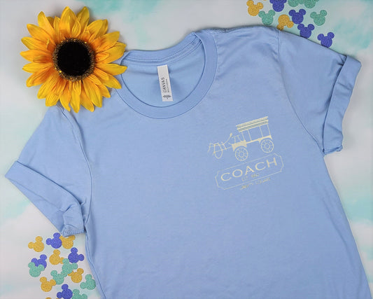 Haunted Mansion Coach Blue Embroidered Tee