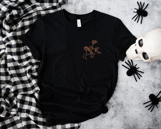 Headless Horseman Black Embroidered Tee