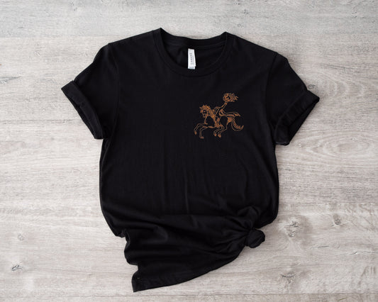 Headless Horseman Black Embroidered Tee