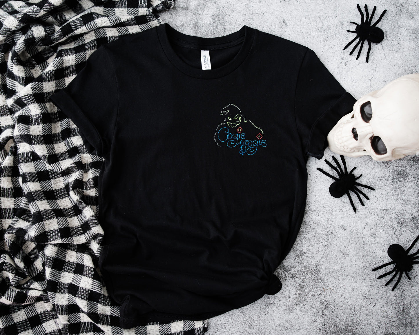 Oogie Boogie Autograph Black Embroidered Tee