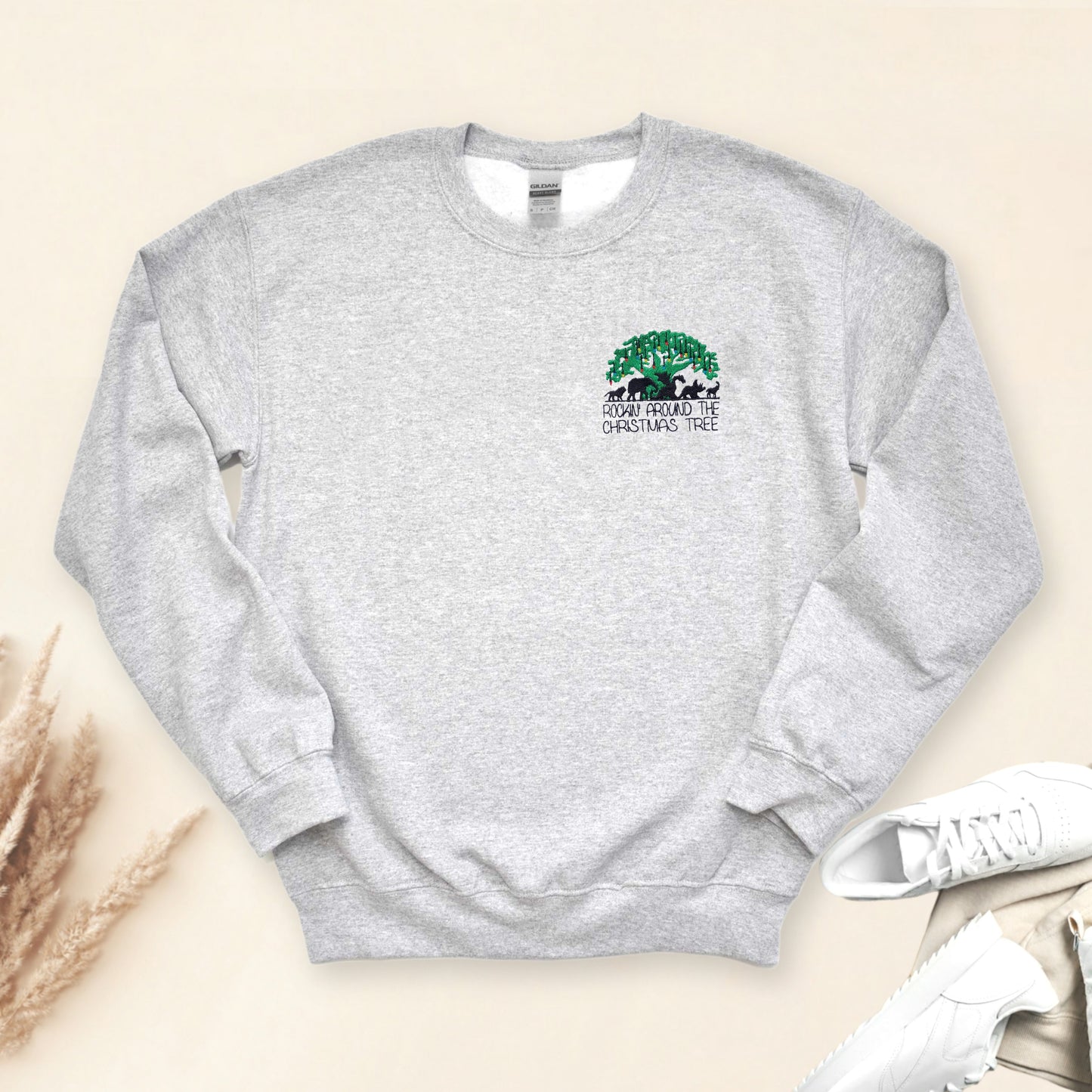 Rockin' Around the Animal Kingdom Tree of Life Embroidered Adult Unisex Crewneck Sweatshirt