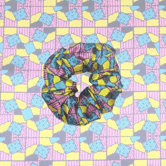 Sally Dress Pattern Satin Scrunchie | Nightmare Before Christmas