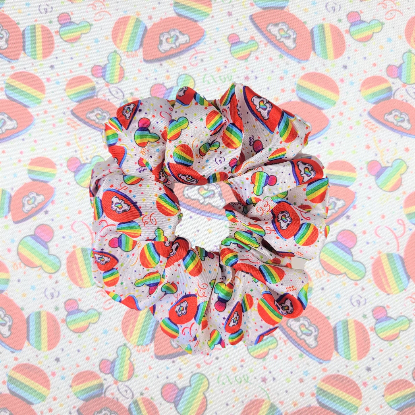 Disney Pride Rainbow Satin Scrunchie