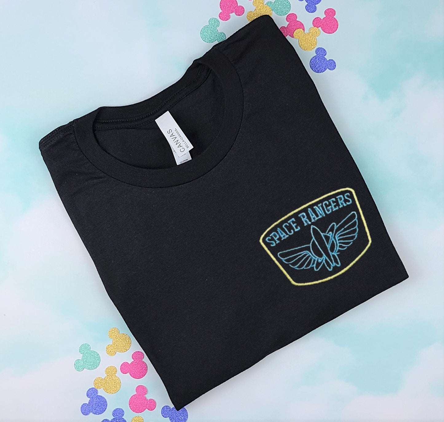 Space Rangers Black Embroidered Tee