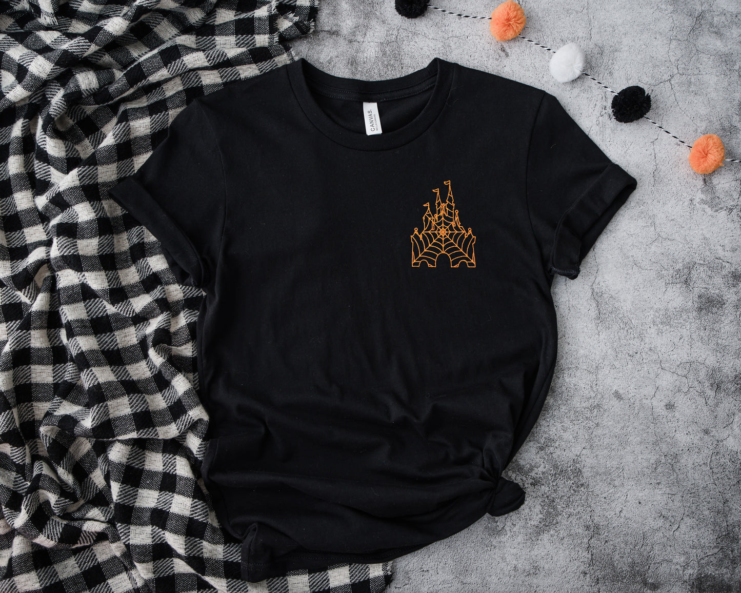 Spiderweb Disney Castle Embroidered Tee