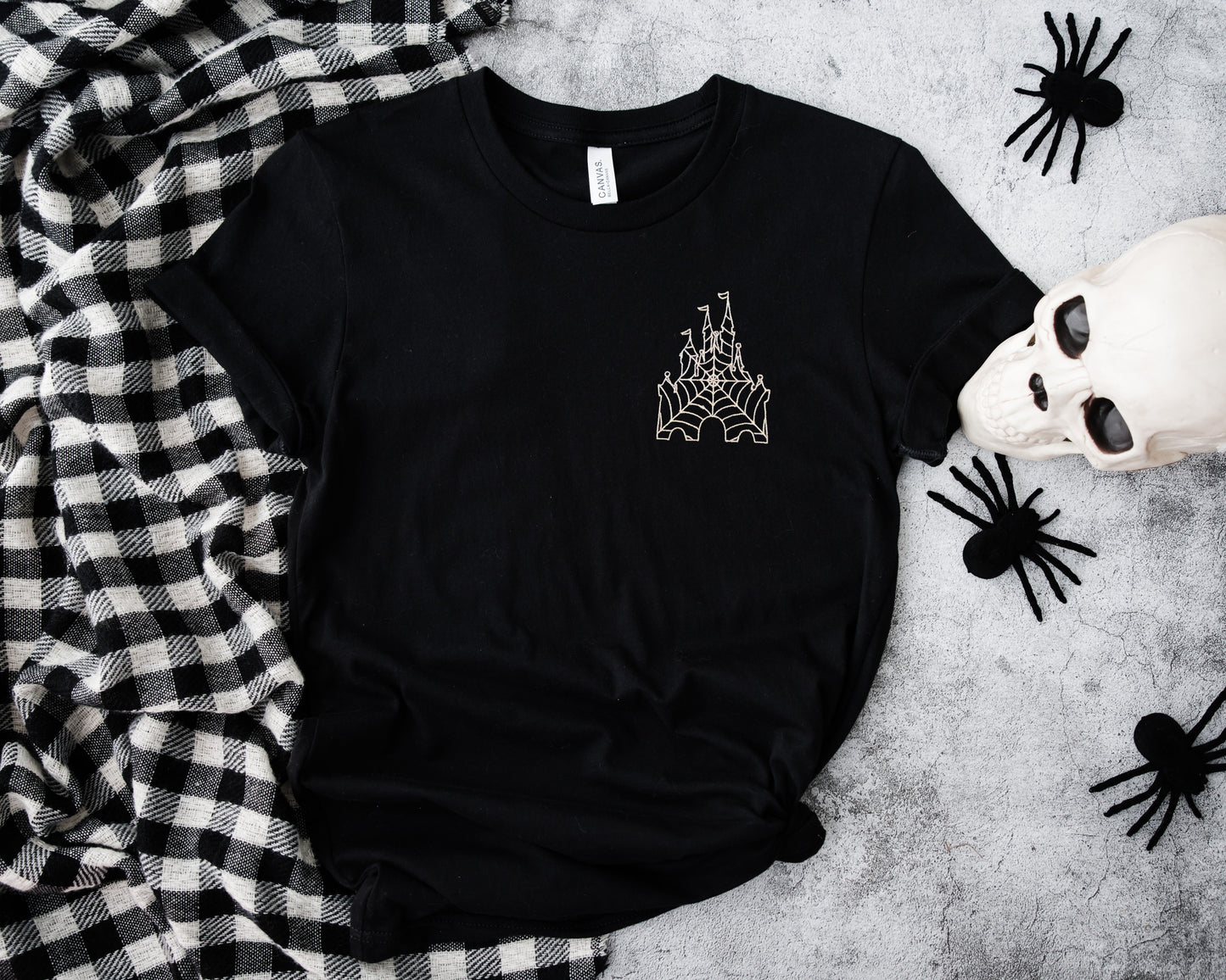 Spiderweb Disney Castle Embroidered Tee