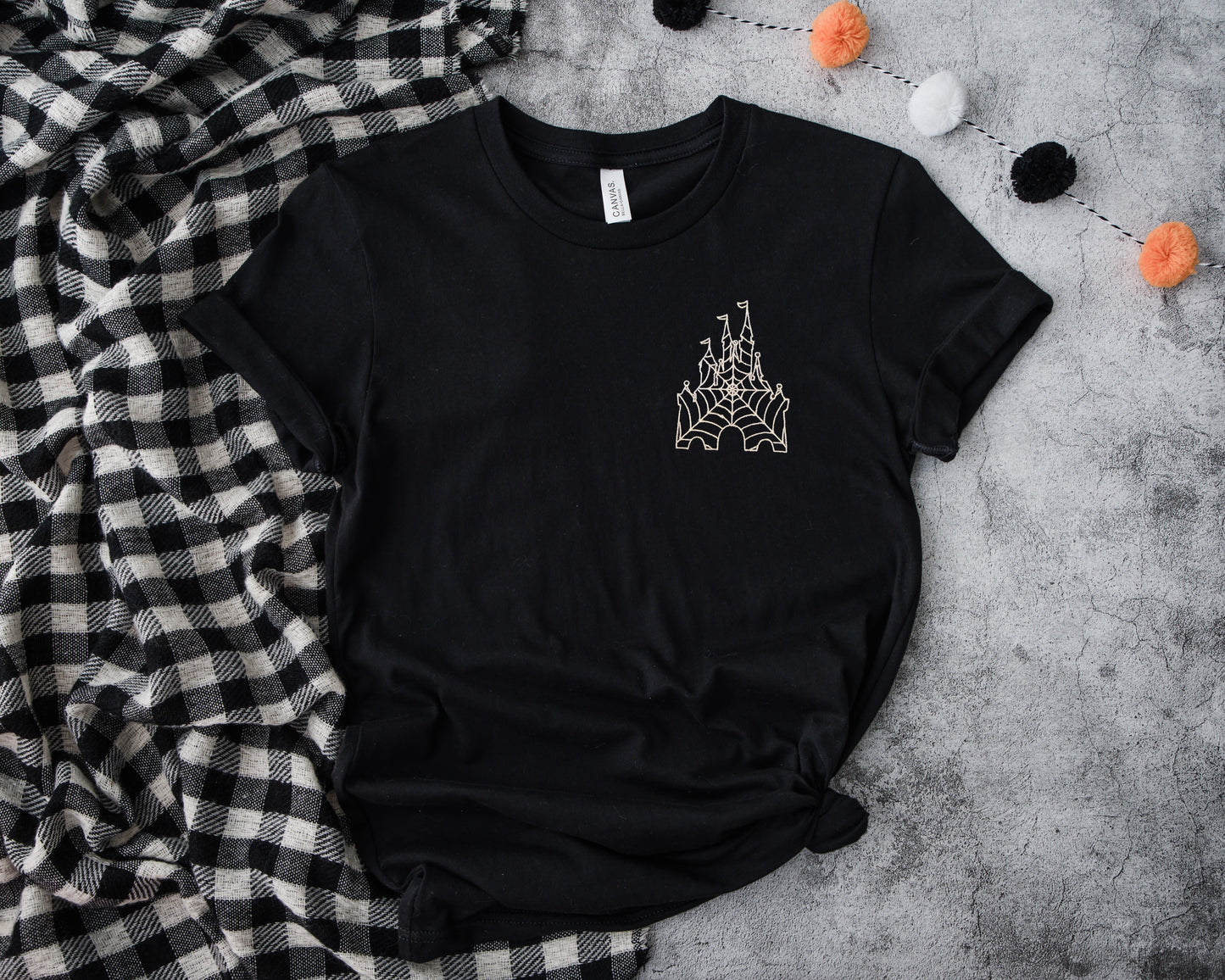 Spiderweb Disney Castle Embroidered Tee