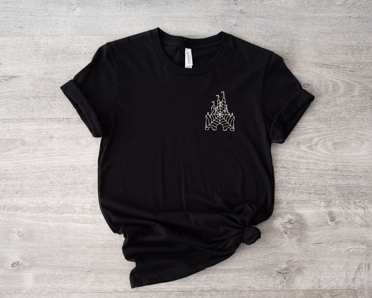 Spiderweb Disney Castle Embroidered Tee