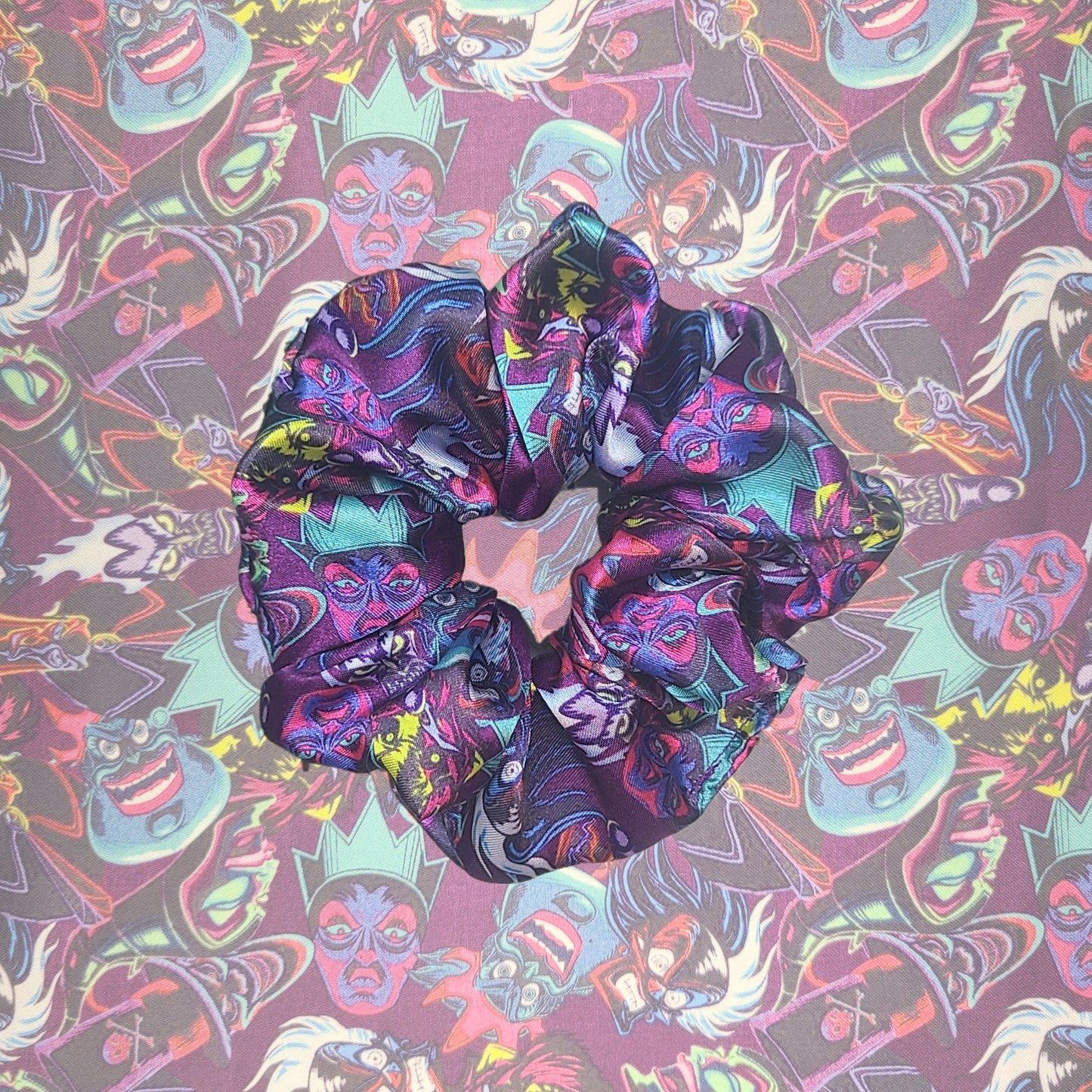 Villains Allover Satin Scrunchie