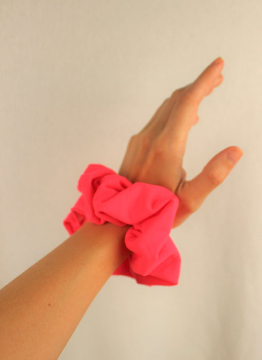 Neon Pink Hair Scrunchie