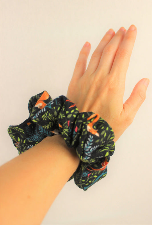 Forest Animals Flannel Scrunchie