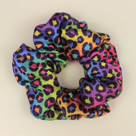 Rainbow Leopard Print Scrunchie
