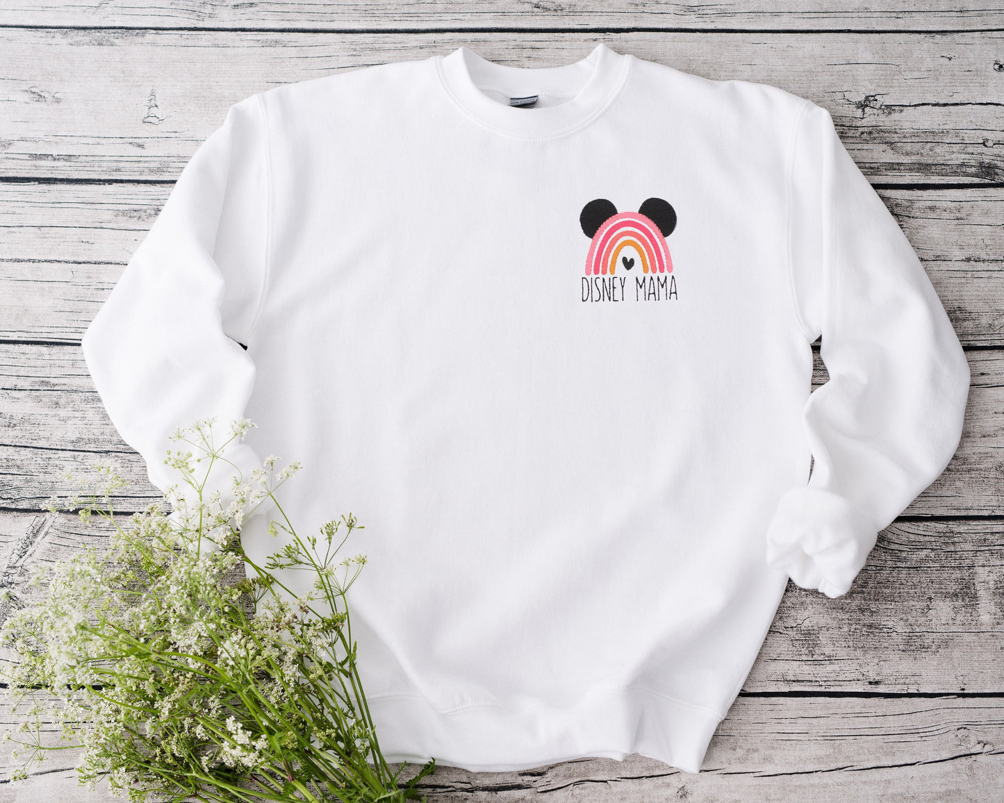 Disney Mama Rainbow Embroidered Crewneck Sweatshirt