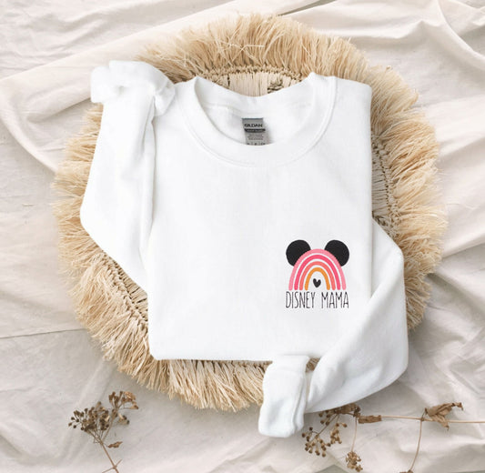 Disney Mama Rainbow Embroidered Crewneck Sweatshirt