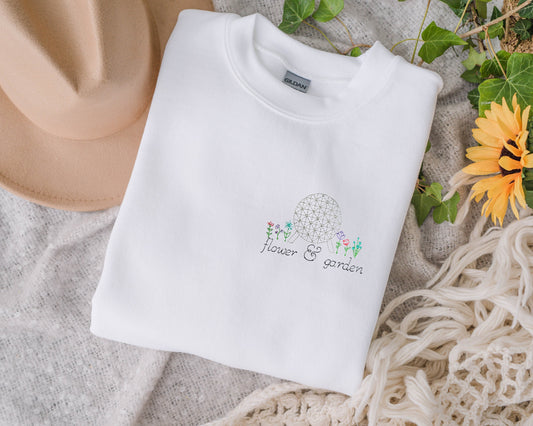 Epcot Flower and Garden Festival Embroidered Unisex Crewneck Sweater