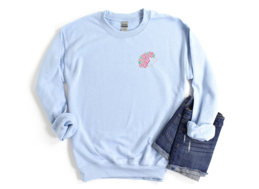 Flower Hedgehog Embroidered Crewneck Sweatshirt