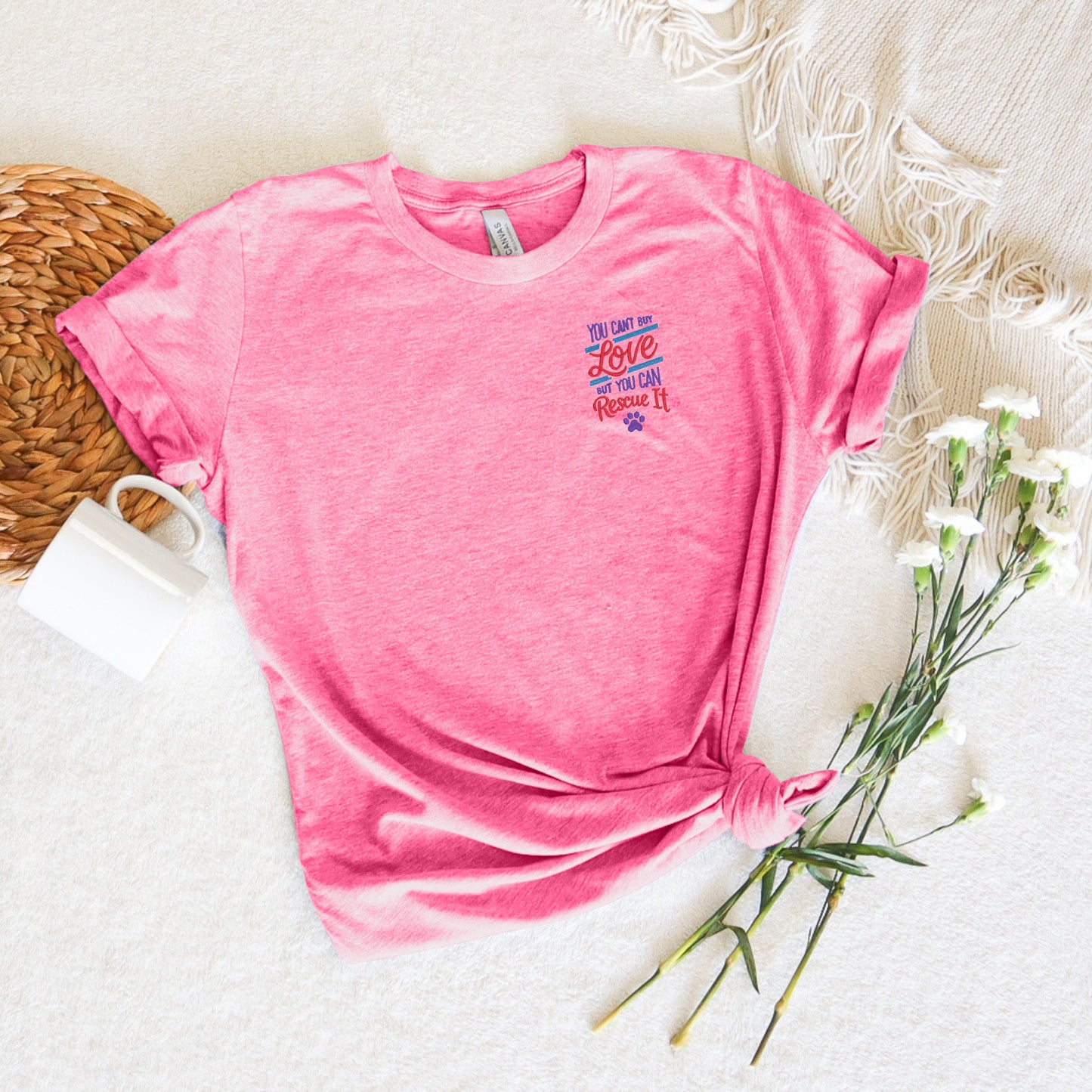 You Can't Buy Love, But You Can Rescue It Embroidered Tee