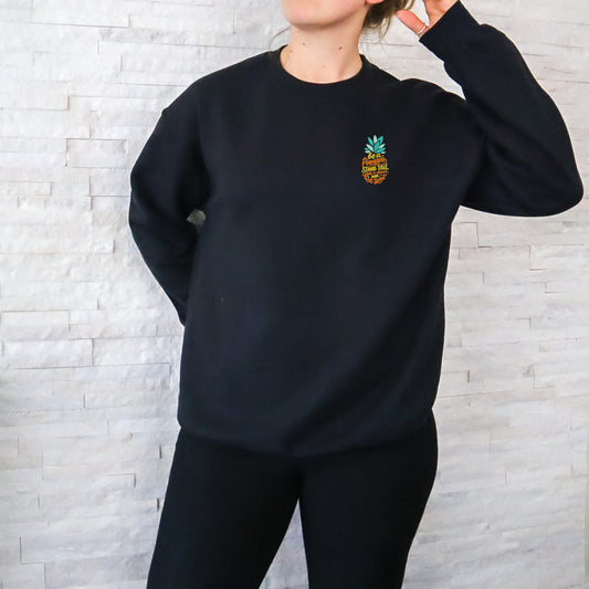 Be A Pineapple Embroidered Unisex Crewneck Sweatshirt