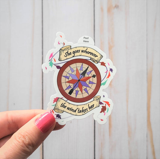 She Goes Wherever the Wind Takes Her Vinyl Sticker