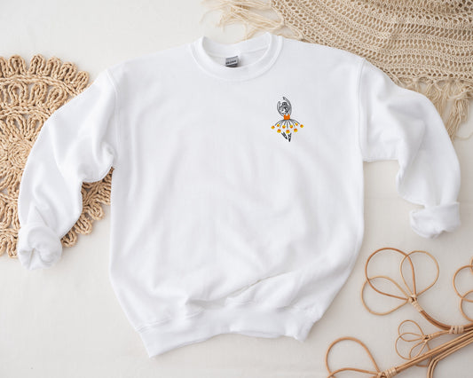 Embroidered Candy Corn Ballerina Unisex Crewneck Sweatshirt