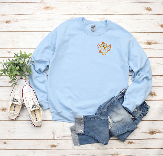 Embroidered Runaway Railway Chuuby Bird Unisex Crewneck Sweater