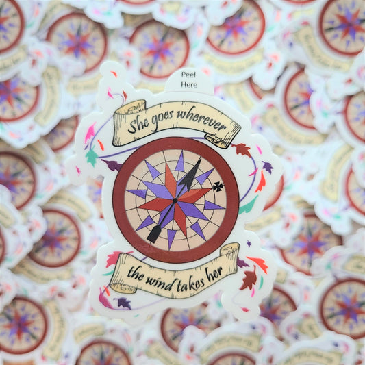 She Goes Wherever the Wind Takes Her Vinyl Sticker