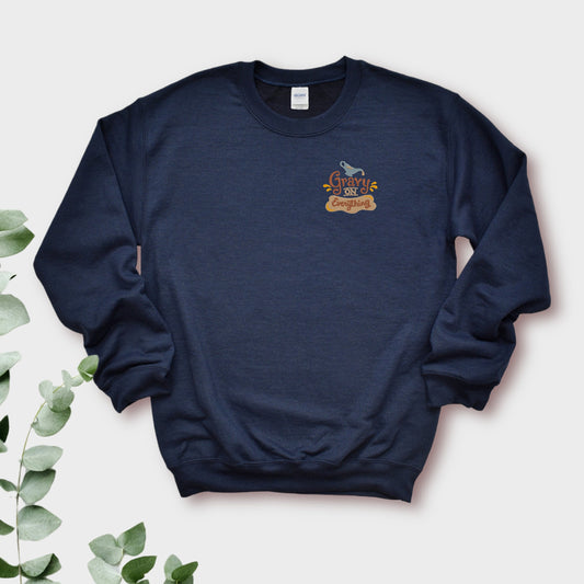 Embroidered Gravy on Everything Unisex Crewneck Sweatshirt